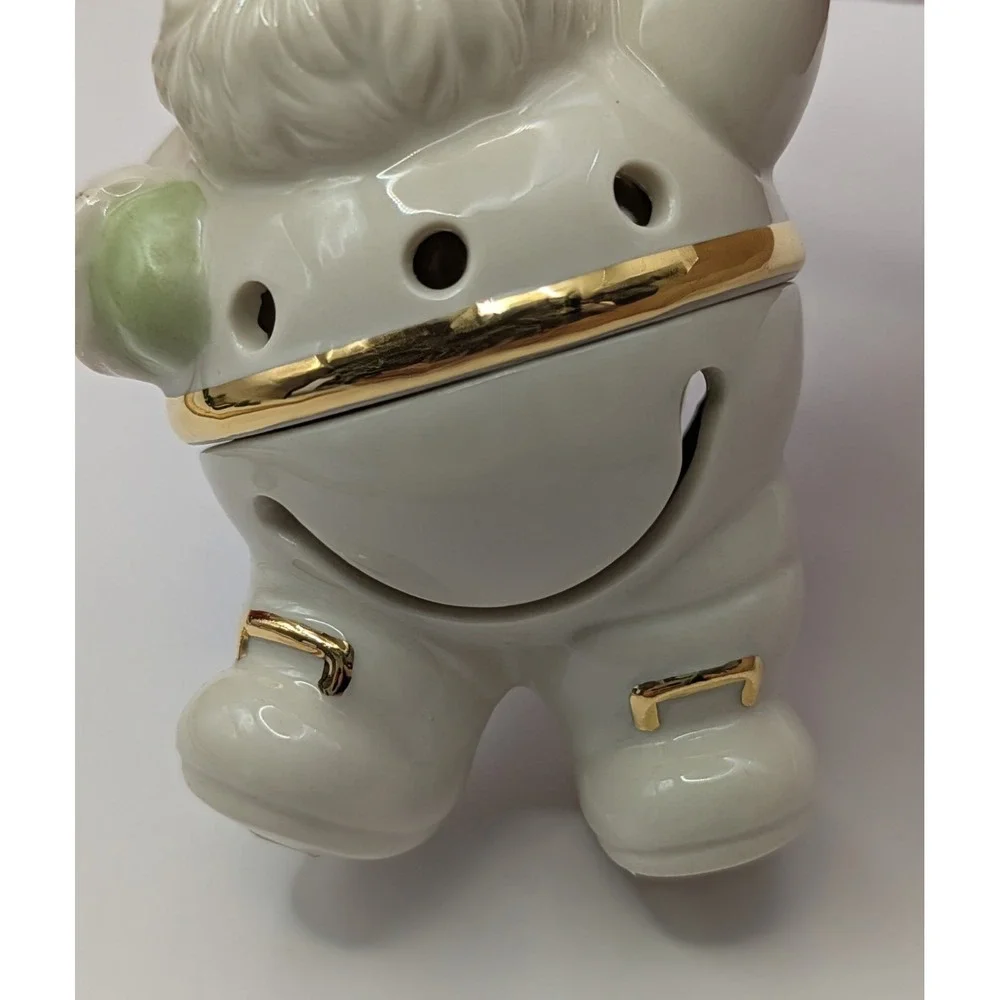 LENOX JINGLE BELLY SANTA CHRISTMAS TREE ORNAMENT Ivory Porcelain‎ #797538